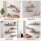 RICHFOCUS 40Inch Floating Shelves for Wall 1 Pack Shelves for Bedroom|Kitchen|Bathroom|Laundry Room Rustic Wood Wall Mounted Shelf with Invisible Brackets for Books|Storage|Decor, Grey