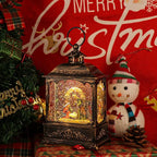 Wondise Christmas Muscal Snow Globe with Timer, USB Plug-in & Battery Operated Spinning Water Glitters Lighted Singing Snow Globe Lantern for Christmas Decorations