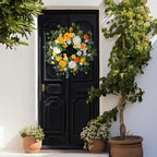 Spring Wreaths for Front Door Outside 24 Inch Yellow & White Spring Summer Wreath with Peony Rose Ranunculus Daffodil & Greenery, Indoor Outdoor Vibrant Hanging Season Decor for Wall Porch