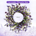 24 Inch Summer Lavender Wreath for Front Door Purple Daisy Artificial Wild Flower Greenery Leaves for All Seasons Home Wall Indoor Outdoor Window Decor