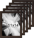 KTKDE 11x14 Picture Frame Set of 5,Wooden frames walnut, Vertical & Horizontal Wall Hanging for Wall Display,Studio Gallery Photo Frame for Photos, Posters & Art Prints