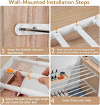 Expandable Closet Shelf Wall-Mounted Metal Storage Rack Adjustable Closet Rod DIY Divider Separator Space Saving for Cabinet Wardrobe Cupboard Kitchen Pantry Cupboard, 17.2-27.7 Inches