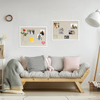 DAHAPYBOO Cork Board with Linen White,Bulletin Board 23"x17" Hanging Corkboards for Office Home School Message Board or Vision Board Decoration.
