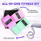 Wide Fabric Resistance Bands for Working Out | 3 Strength Level Non-Slip Exercise Booty Bands for Women & Men | Comes with a Bag and Tape Measure | for Gym, Yoga, Pilates
