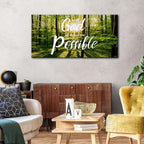 Christian Wall Art Nature Forest Pictures Wall Decor With God All Things are Possible Sign Canvas Prints Bible Scripture Poster Nature Religious Artwork for Living Room Bedroom Home Decoration 24x48"