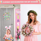 15'' Wreath Hangers for Front Door,Clear Wreath Door Hanger Hook Non Scratch Wreath Hanger,1 Pack Sturdy Over The Door Hooks for Hanging Large Christmas Easter Wreath Welcome Sign for Front Door