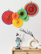 ALAMIYA Home Decoration Asian Japanese Geisha Kimono Doll Collectible Figurine Gift with Paper Fan