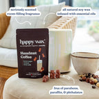 Happy Wax Coffee Collection: Natural, Non-Toxic Scented Soy Wax Melts – Total 6oz Variety Pack: Vanilla Bean Latte, Caramel Macchiato, Hazelnut Coffee