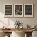 Framed Vintage William Morris Canvas Wall Art Set of 3, Nature Rustic Botanical Artwork for Walls, Retro Classic Floral Illustrations Paintings Pictures for Living Room, Bedroom, Dining Room, Hallway, Office Wall Decor, Total Size 30x60 in