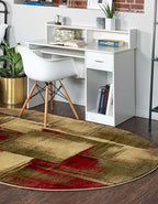 Unique Loom Barista Collection Area Rug - Timor (2' 2" x 3' 1" Oval, Multi/Red)