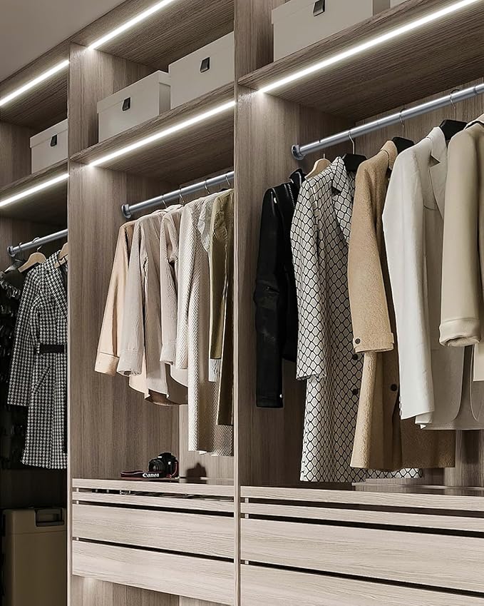 Closet Rods for Hanging Clothes, 17 to 39 Inches Stepless Adjustable Metal Closet Rod, 1.3 Inches Heavy Duty Clothes Hanging Rod for Closet Wardrobes Laundry RV, Silver