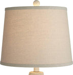 360 Lighting Romeo 23 1/2" High Jar Small Farmhouse Rustic Natural Cottage Coastal Accent Table Lamps Set of 2 Beige Distressed Earth Tone Finish Shade Living Room Bedroom Bedside Nightstand
