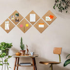 TUPARKA 6 Pack Cork Board 12"x12" - 1/4" Self-Adhesive Corkboards With 100 Push Pins, Bulletin Boards, Square Cork Tiles for Wall, Home, School, Office Decorative