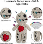 Voodoo Doll with 18 Pins, Creepy Horror Plush Stress Relief Halloween Decoration & Funny Gag Gift for Friends, Office & Party for Adult