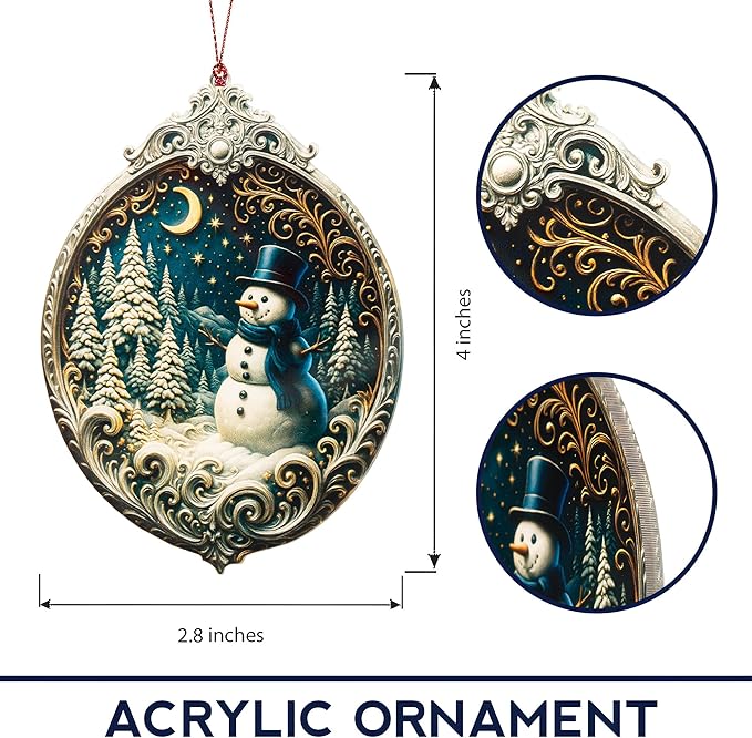 Snowman Christmas Ornaments 2026, Cute Snowman Ornament, Vintage Winter Wonderland Decor, Unique Xmas Ornaments Gift for Boss, Coworker, Family, Friends, Festive Home Christmas Decorations