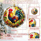 Chicken Stained Glass Ornament, Christmas Tree Decorations, Holiday Present Ideas, Gift Exchange