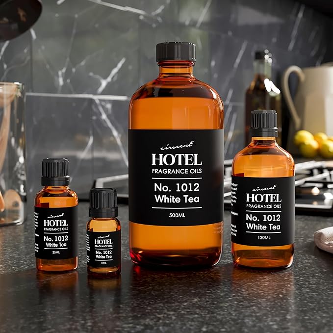 AirScent Hotel Diffuser Oil No. 1012 Inspired by The Renowned White Tea Hotel Scent - Premium Fragrance Oil for Ultrasonic and Waterless Diffusers and Crafting - 10 mL, 0.34 fl oz Bottle