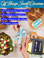 Exquisite Enamel Design Mezuzah with Scroll, Easy Install Use Double-Sided Tape, Royal Blue Mezuzah for Door with Crystal Diamond Accent for Any Memorable Jewish Occasions, 3.8”