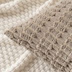 MIULEE Pack of 2 Corduroy Decorative Throw Pillow Covers 16x16 Inch Soft Boho Striped Pillow Covers Modern Farmhouse Home Decor for Sofa Living Room Couch Bed Light Brown