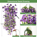 Artificial Hanging Flowers Plants for Outdoor Spring Summer Decoration, 2PCS Faux Silk Daisy UV Resistant Look Real for Outside Home Indoor Planter Porch Garden Yard Decor(Dark Orchid)