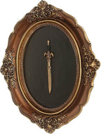 Juedawyal Baroque Sword Wall Sculpture, Gothic Wall Decor, Resin Vintage Wall Accent, Antique Oval Aesthetic Room Decor for Hallway Living Room Entryway Gallery Wall
