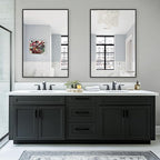 TRAHOME Bathroom Vanity Mirror for Wall, 2 Pack 36" x 24" Metal Framed Rectangular Bathroom Wall Mirror for Over Sink, HD Shatterproof Glass, Hangs Horizontally or Vertically(Black)