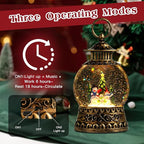 Christmas Snowman Snow Globe, Snowman Musical Snow Globe Lantern Lights with 6H Timer Battery & USB Powered, Retro Style Holiday Glitter Globe for Xmas Home Decoration Holiday Party Gifts