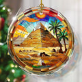 Pyramid Stained Glass Ornament, Christmas Tree Decor, Pyramid Ornaments for Christmas Tree, Holiday Presents, Gift Exchange