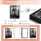 Funny Wall Art Set of 2 - Black Floating Frame Black and White Vintage Humor Bathroom Wall Decor, Dumb And Dumber Movie Posters Art, Bathroom Decor Canvas Wall Art 12x16 in