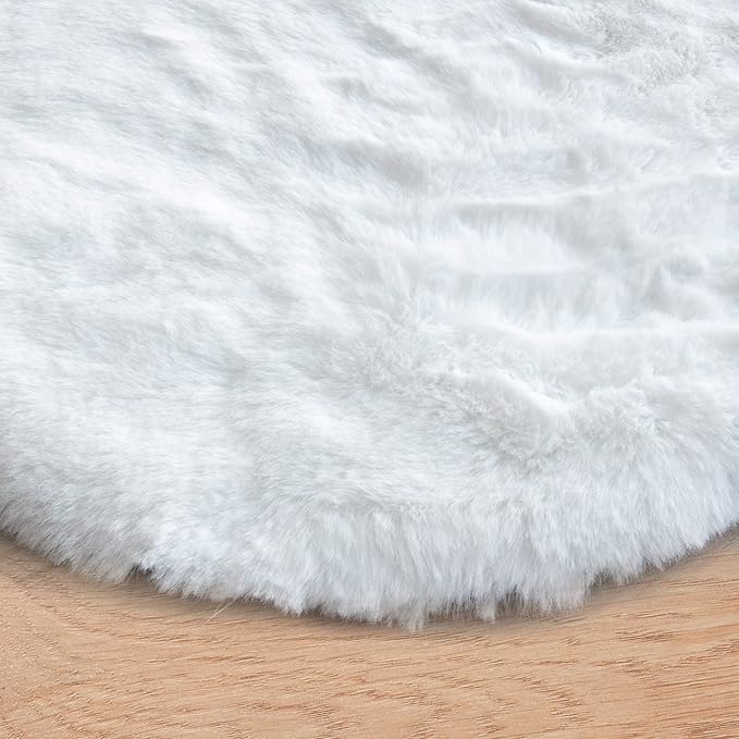 White Faux Bunny Fluffy Fur Rug Washable Area Rugs for Living Room Nursery Rugs for Bedroom 2x3 Rectange Rug Cute Home Décor