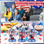 Sotiff 12 Sets 4th of July Themed Snow Globe Craft 250th Anniversary Party Supplies Firework Picks Mini Gnome Ornaments Stars Patriotic Heart Anniversary Party for Classroom Activities