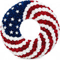 1 Pcs 18 Inch Patriotic Wreath for Front Door 4th of July Wreath Red White Blue Rose Front Door Decor Independence Memorial Artificial Rose Wreaths for 250th Anniversary Porch Wall Indoor Outdoor