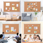 Extra Large Cork Bulletin Board 60" X 48", Silver Aluminum Framed 5'x4' Corkboard for Wall, Wall Mounted Notice Pin Board with 18 Push Pins for School, Home & Office