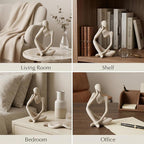 Large Sandstone Thinker Statue Decor, Modern Minimalist Abstract Sculpture, Thinker Sculpture Home Decor for Living Room, Office Desk, Bookshelf Decor, Contemporary Home Decor Accent