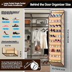 10 Tier Over The Door Organizer - Heavy Duty Hanging Storage Rack with Sturdy Oxford Fabric, Holds 20+ Pairs of Footwear, Boots & Sneakers, Saves 50% Closet Space(Beige)