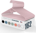 Neaties Heavy Duty Clothes Hangers 100+ Pack (162 Count) – Made in the USA – 8lb Capacity Plastic Hangers for Adult Clothing – Durable for Pants, Coats, Jackets, or Jeans – Pink