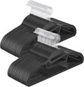 SONGMICS 50 Pack Coat Hangers, Heavy-Duty Plastic Suit Hangers, S-Shaped Opening, Space-Saving, 360º Swivel Hook, 16.3 Inches Wide, Ink Black UCRP41BK-50