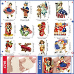 Sintuff 36 Pcs 4th of July Tree Ornaments 250th Anniversary Decoration Patriotic Wood Independence Day Ornaments Red White Blue Party Hanging Decoration Artifact for Small Tree Holiday Party Supplies