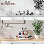3-Tier Wooden Display Risers, Rustic Cupcake Stand, Perfume Organizer, Dessert Table Display Set for Party & Home Decor (White)