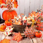 Tudomro 27 Pcs Fall Tree Decoration Autumn Thanksgiving Leaves Tree Ornaments Thanksgiving Decor 3D Felt Leaves Pumpkin Autumn Hanging Ornaments for Home Decor Party Favors(Cute Style)