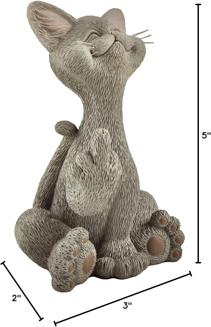Catitude Whimsical Cat Raising Middle Finger Figurine - Hilarious Get Ready for Laughs - Stress Relief - Gifts for Cat Lovers,