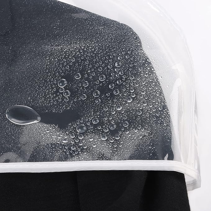 Zilink Clear Shoulder Covers for Clothes (Set of 30) Breathable Clothes Dust Cover Protectors with 2" Gusset for Suit, Coats, Jackets