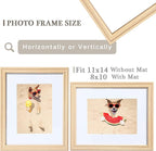 11x14 Picture Frame Wooden with Real Glass for Wall, Display 8x10 Picture with Mat or 11x14 without,Art Poster Frame,Perfect for Home Décor Gifts