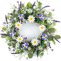 22 Inches Summer Wreath Rustic Summer Wreaths for Front Door Spring Flower Wreath Farmhouse Spring Floral Wreaths with Blue Phalaenopsis Orchid for Window Wall Porch Indoor Decoration