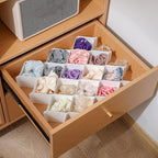 ROUFA Sock Drawer Organizer for Dresser, Honeycomb Underwear Dividers for Women, Panty Separator for Bras, Socks, Belt and Leggings (12pcs.White)
