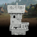 RPG Terrain Medieval Village Cottage – Unpainted 25mm Scale 3D Printed Scenery for Dungeons and Dragons, Trench Crusade Tabletop Map Props – Medieval Village A (AF1124A)