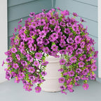 INQCMY 2Pcs Artificial Fake Hanging Flowers for Outdoors UV Resistant Artificial Plants for Spring Summer Decor Look Real Faux Flowers for Outside Home Planter Porch Patio Decor