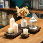 Maitys 3 Pcs Wooden Risers for Display Pedestal Stand Wooden for Decor Farmhouse Vintage Rustic Stackable Kitchen Stand Tray Riser, 3 Sizes(12 x 6.7, 8 x 4.7, 4 x 2.8 in,Brown)