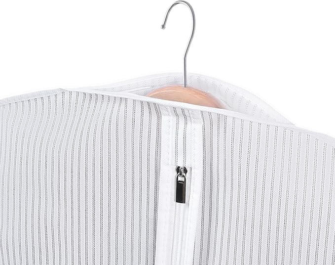 Univivi Suit Bags for Closet Storage and Travel, 40 Inch Hanging Garment Bags for Men Suit Cover with Clear Window and ID Card Holder for Suit Jacket, Shirt and Coat, 10 Pack, White