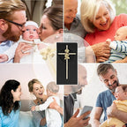 Tryuunion Baby Wall Cross Baptism Gifts for Boys and Girl, 7-inch Blessing Boy Baptism Crosses for First Holy Communion Christening and Dedication Baptismal Gifts (Gold Boy-7 in)